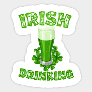 I Clover Beer Cheers Funny St. Patricks Day Beer Drinking Party Tee Sticker